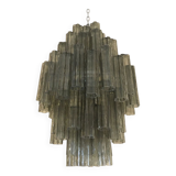 Grey “tronchi” murano glass chandelier by
