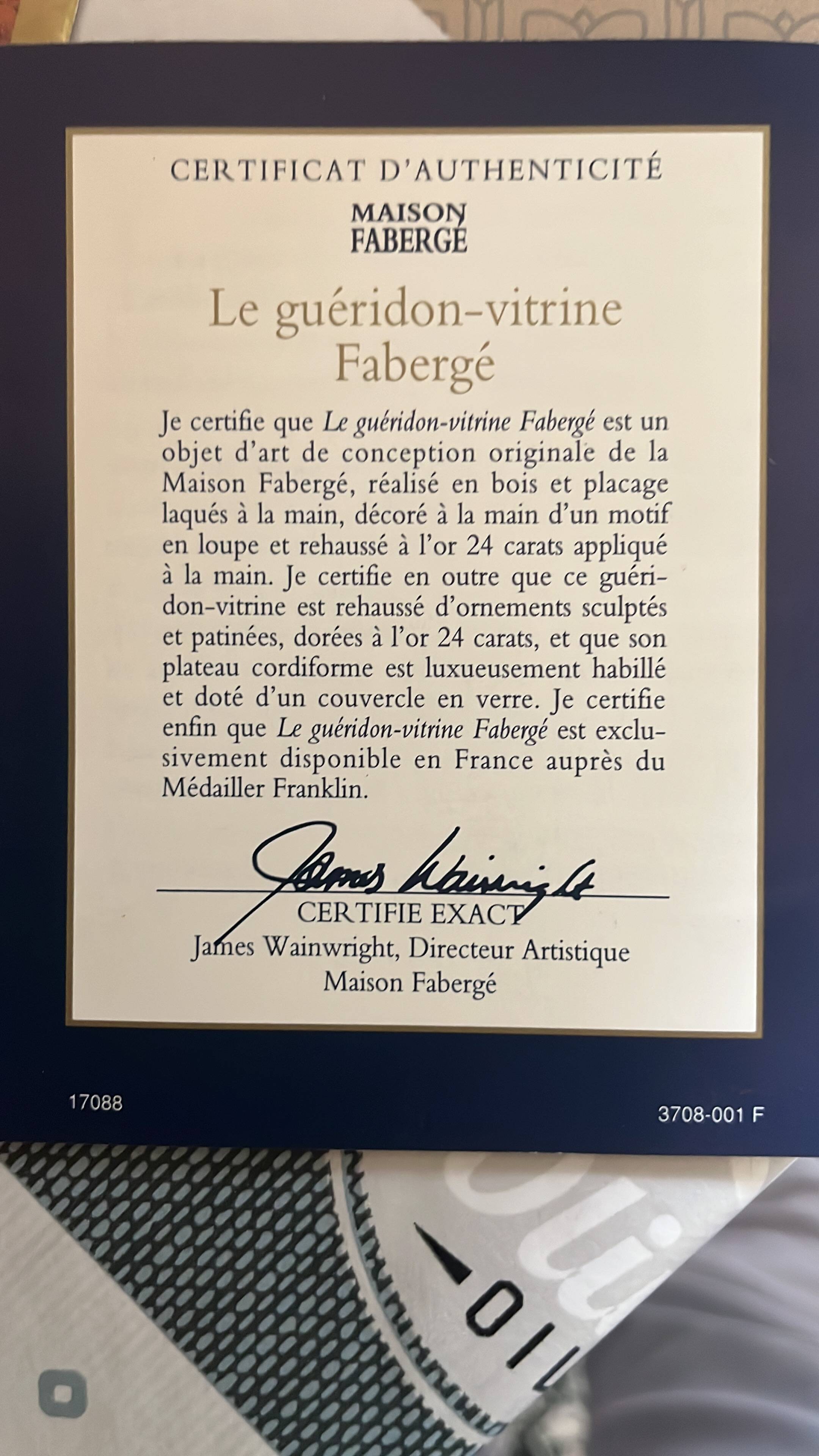 Display table collection Maison Fabergé marketed by Franklin