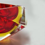 1960s Gorgeous Red and Yellow Ashtray or Catchall by Flavio Poli for Seguso