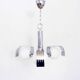 3-opaline sputnik and chrome metal hanging lamp 1970