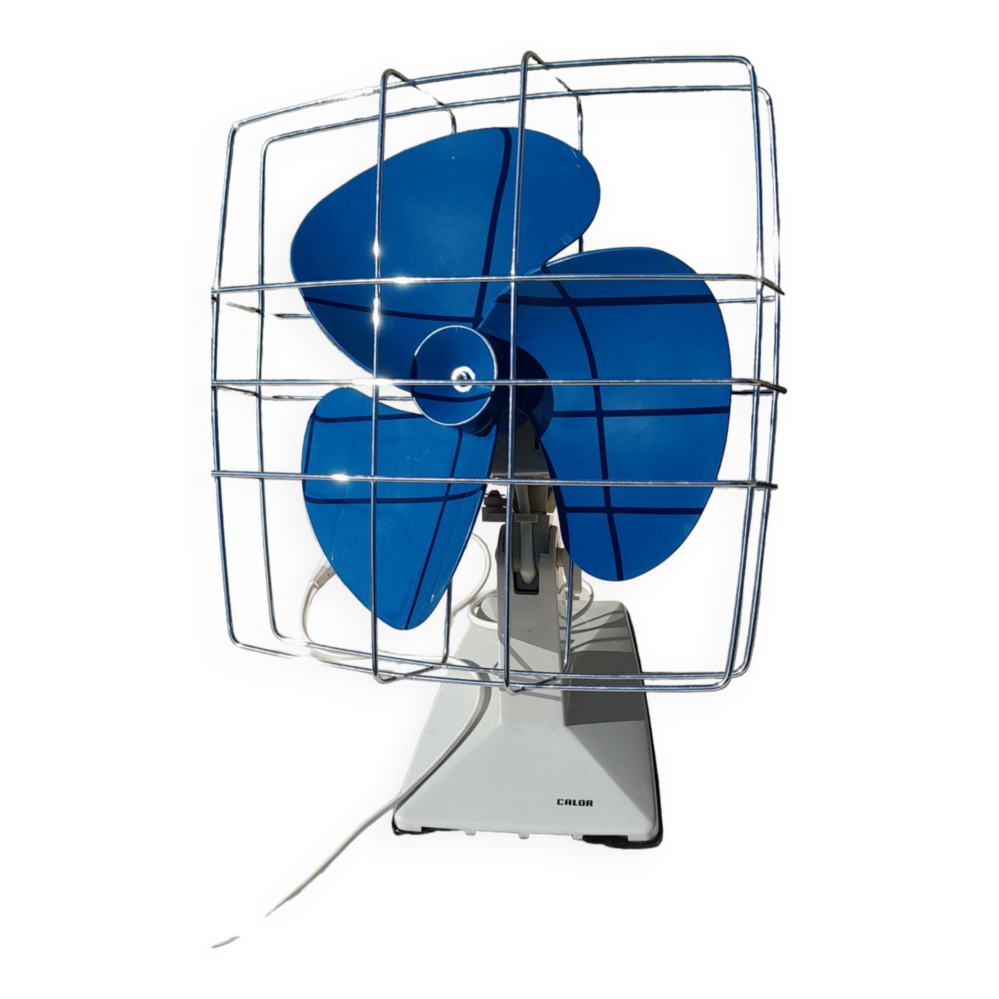 Calor blue and white fan 70s