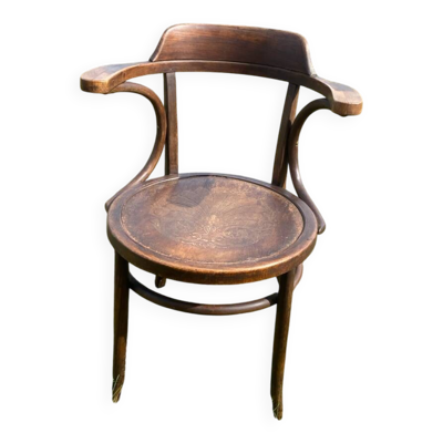 Fauteuil de bureau J J Kohn bois courbe