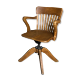 American beech chair on metal base turning early 20th century