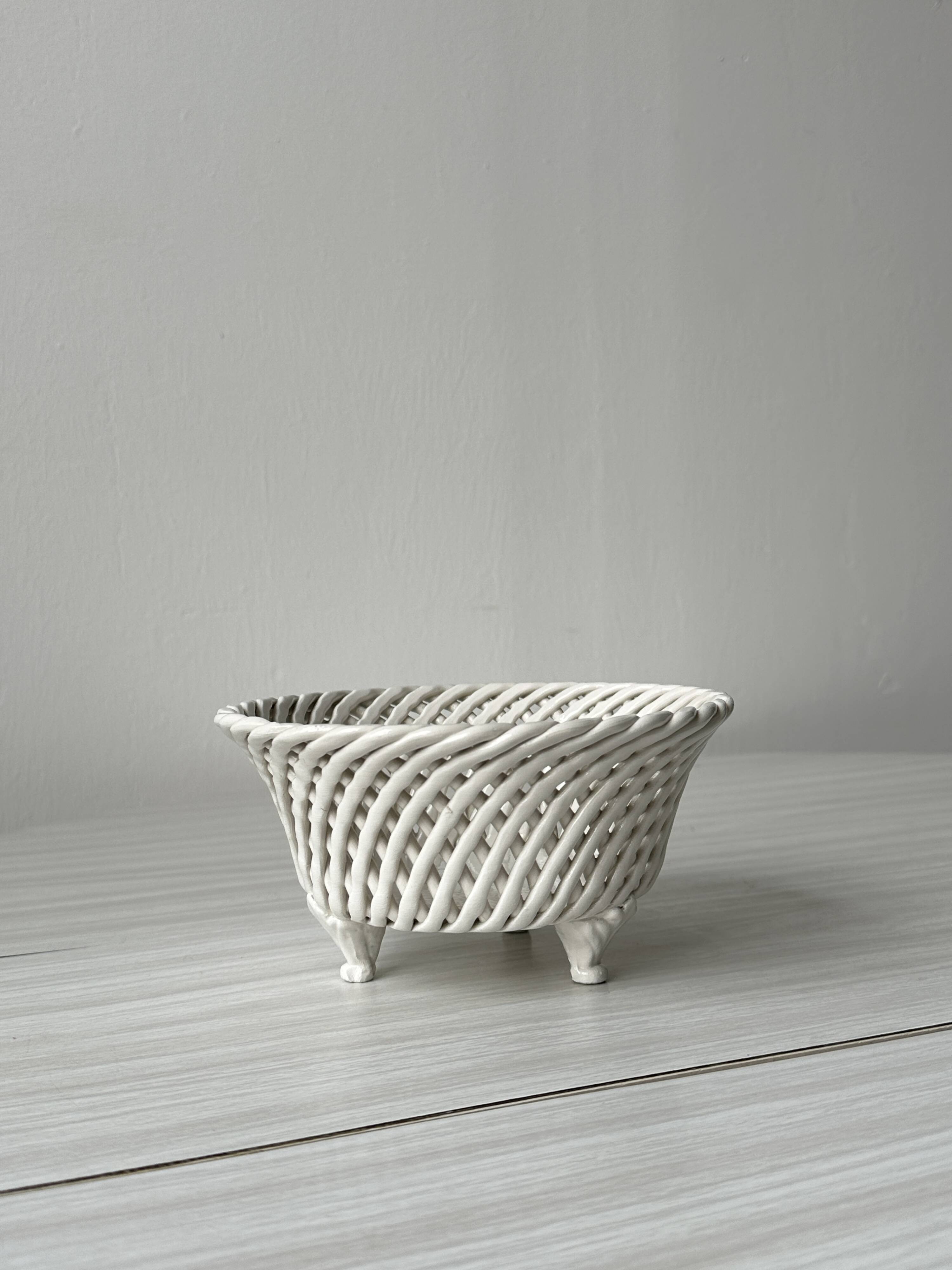 Bowl - braided salad bowl in French ceramic