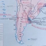 School poster wall map Rossignol Montmorillon South & North America