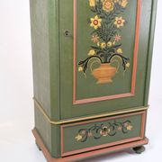 Antique Cabinet Hand Painted With Floral Decorations From 1890s