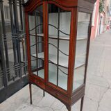 English art nouveau showcase. mahogany