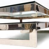 Belgochrom 1970 s-shaped chrome coffee table