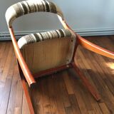 Wooden chair and woolly fabric