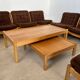 Old modular living room 7 armchairs and vintage Scandinavian design coffee table from the 60s