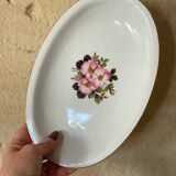 2 oval porcelain dishes with a floral pattern