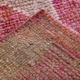 Pink Orange Turkish Runner Rug 100x302Cm