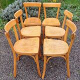 6 Baumann chairs no. 55, 1950s