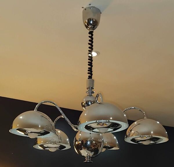 Lustre chromé de gioffredo reggiani années 70
