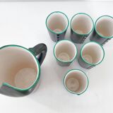 Pitcher and 6 vintage glasses 1960