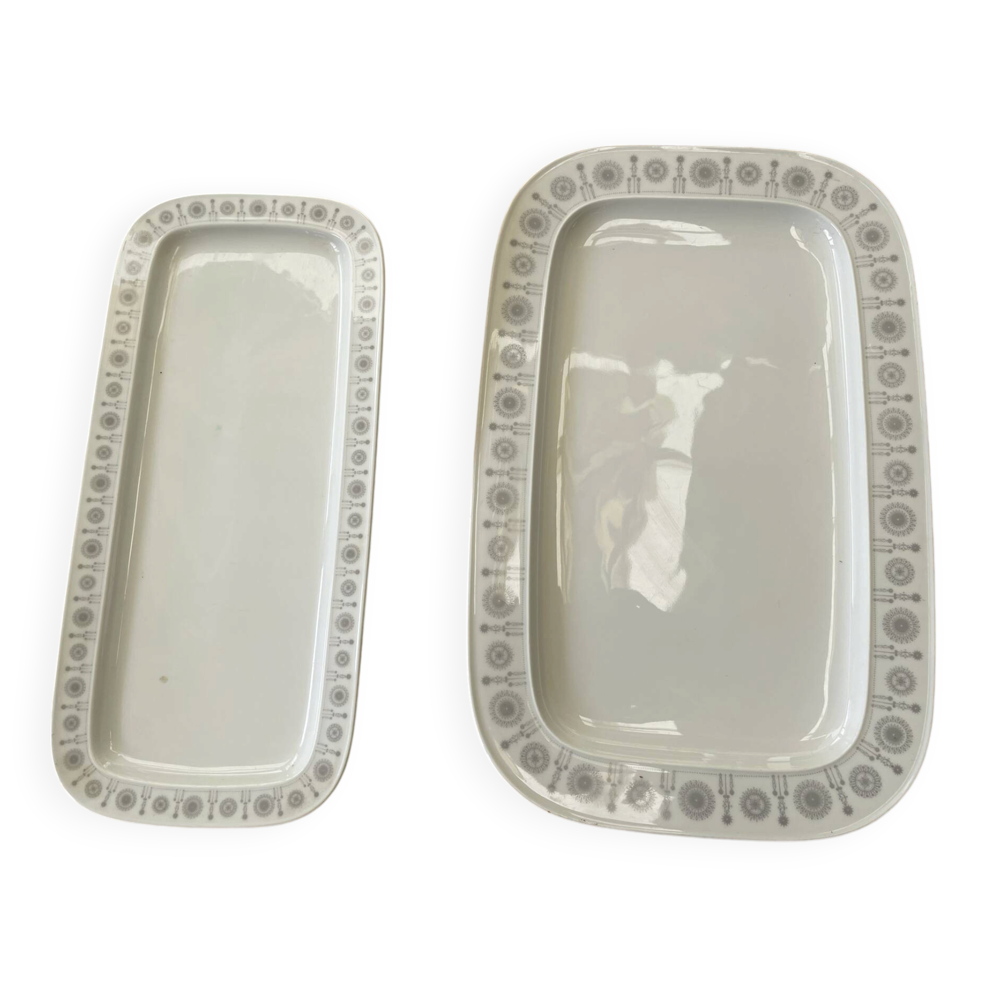 Set of 2 Rectangular Serving Dishes in Rosenthal Porcelain