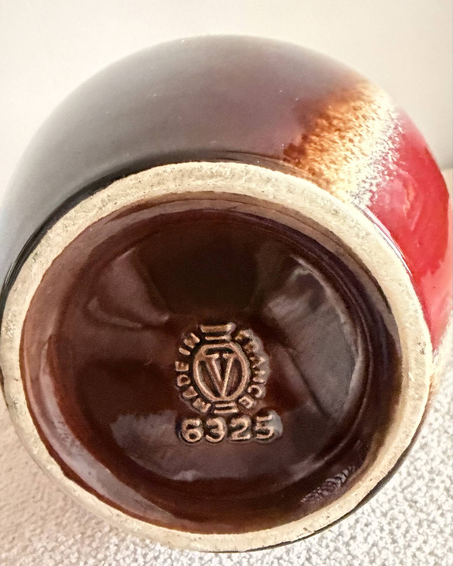 Vintage Mid-Century Verceram France Model 6325 Ceramic Vase – 1960’s