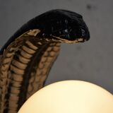 Vintage cobra lamp in black resin