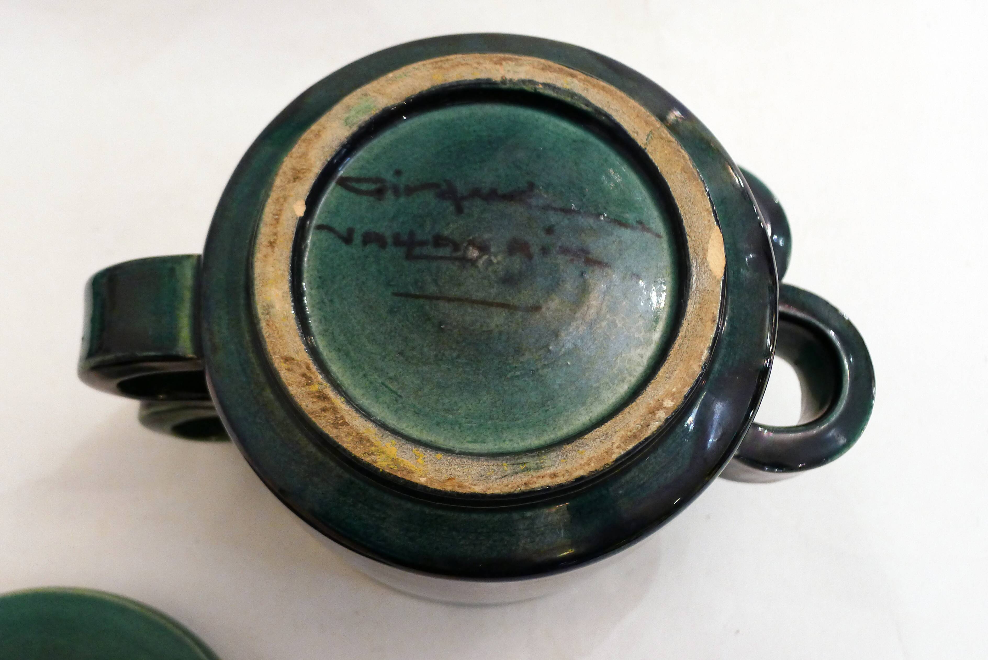 Large covered pot L. Giraud Vallauris mid-century