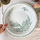 Vintage hollow dish French Terre de Fer St Amand TRIANON cherub motif 19th century