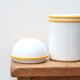 White and yellow ceramic box, 80s