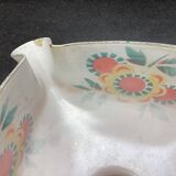 Vintage patterned painted glass pendant lampshade, Czechoslovakia