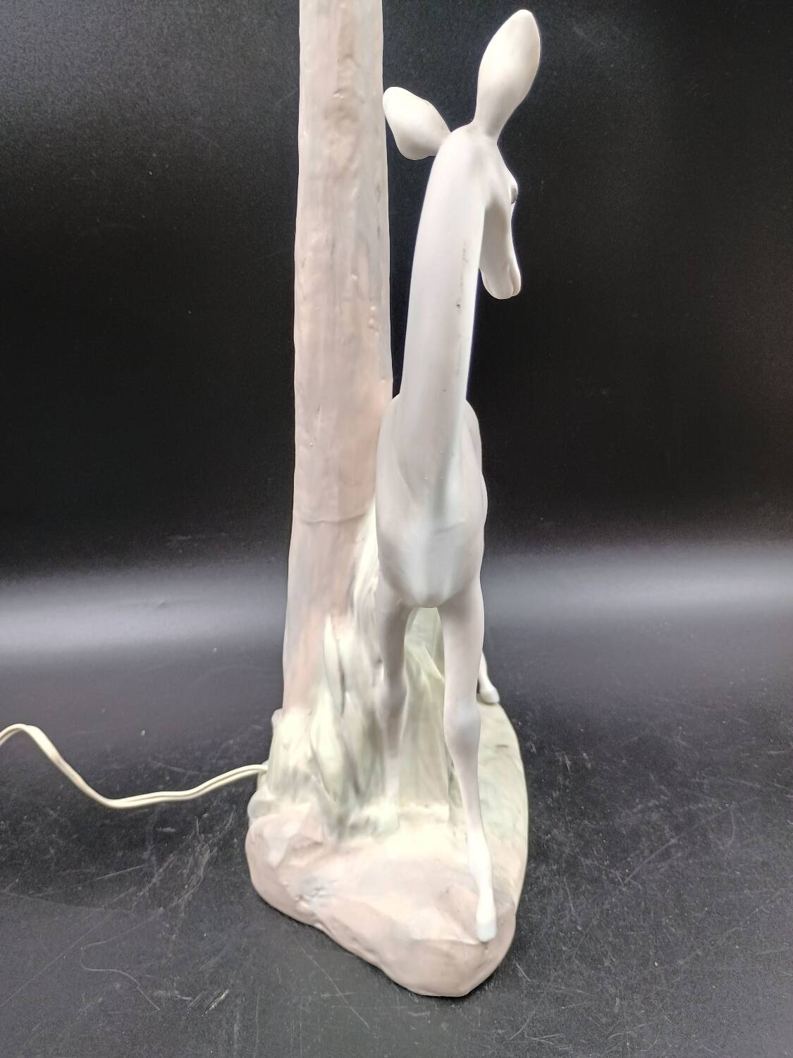 VERY RARE Biche LLADRO Spain Porcelain Table Lamp circa 1970