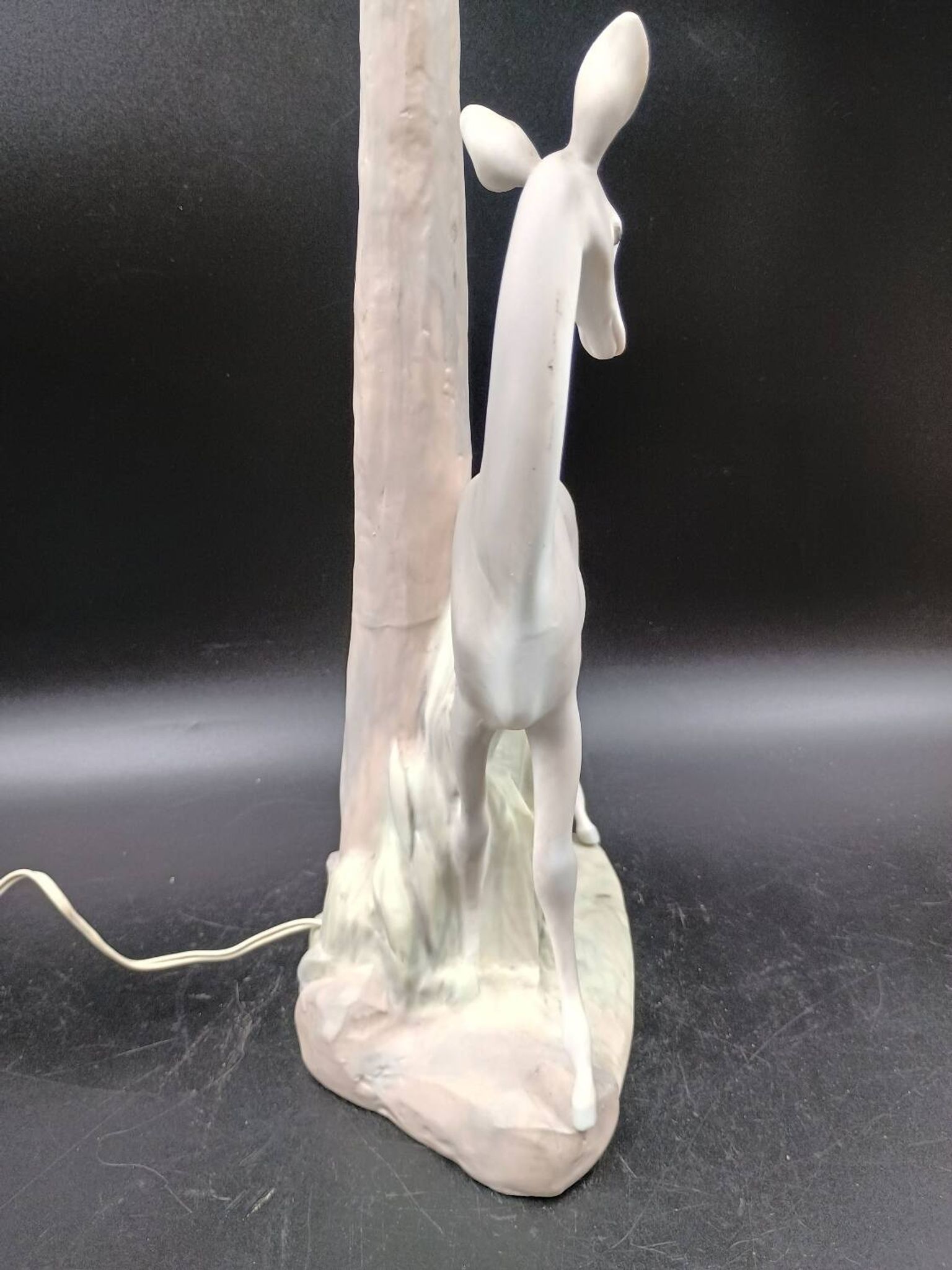 VERY RARE Biche LLADRO Spain Porcelain Table Lamp circa 1970