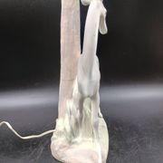VERY RARE Biche LLADRO Spain Porcelain Table Lamp circa 1970