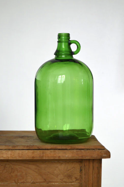 Green cylinder vase