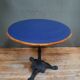 Bistro table round wooden top covered with plastiqye