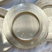 Set of 6 speckled grey stoneware plates 1970
