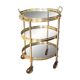 Desserte métal doré et verre