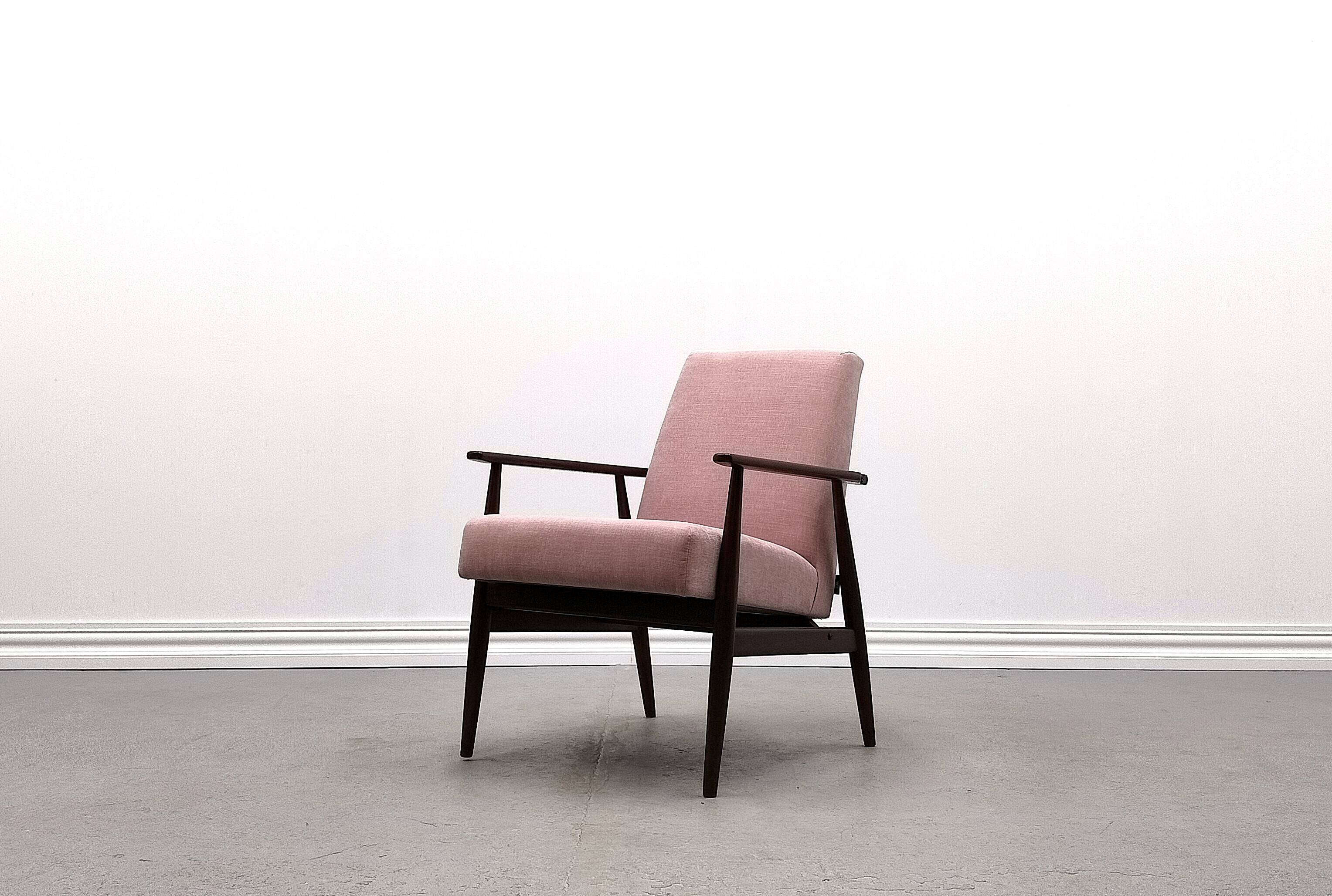 1960 Henryk Lis Mid Century Armchair in Pink