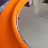 Vintage orange round wall mirror from the space age