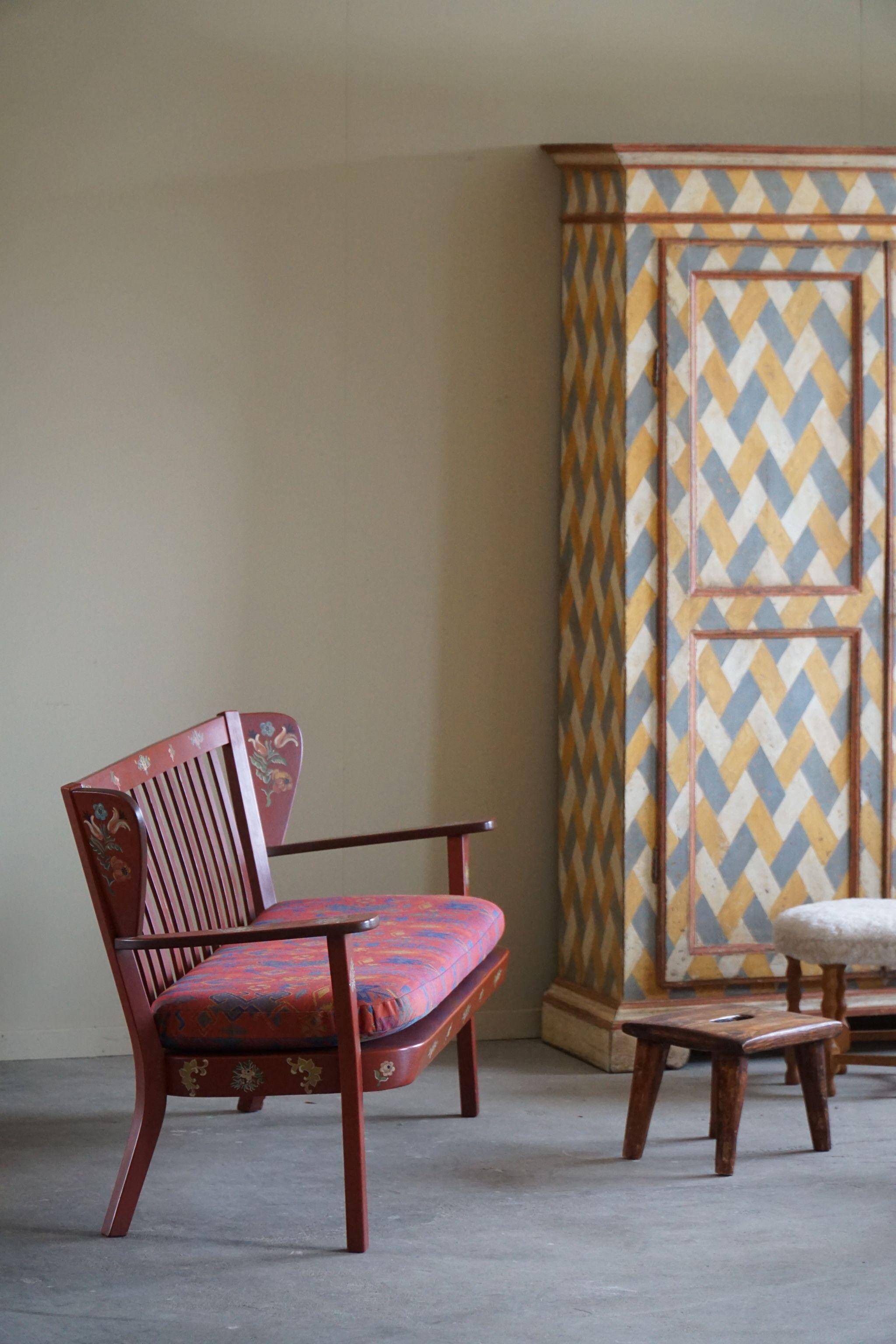 Fritz Hansen, "Canada" Model, 3-Seater Sofa painted Almue, Danish Modern, 1939