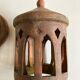 Tuscan lantern garden candle holder in ancient terracotta
