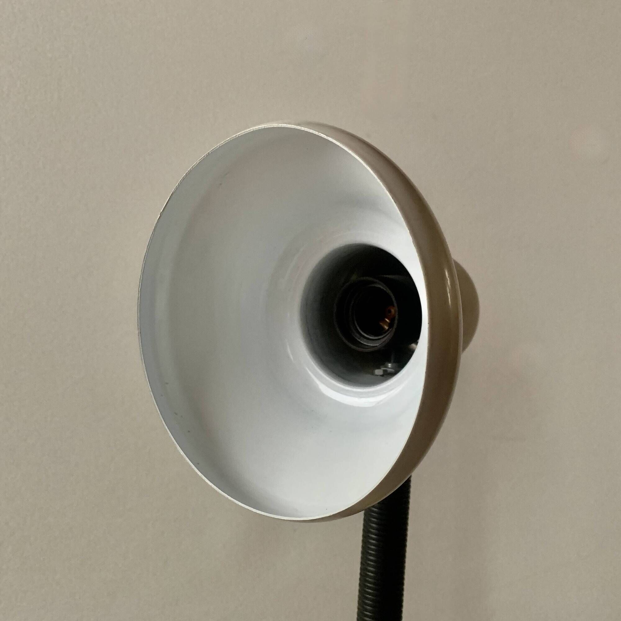 Vintage white and black metal desk lamp