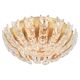 Delicate chandelier in gilded brass and crystal glass in the shape of flowers by Palwa, Germany, 1970s.