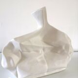 Vase design ceramic effect crumpled paper