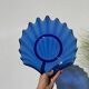Blue glass shell salad bowl