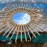 Miroir Soleil Rotin