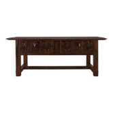 Antique Spanish Console Table in carved Oak, 18th Century