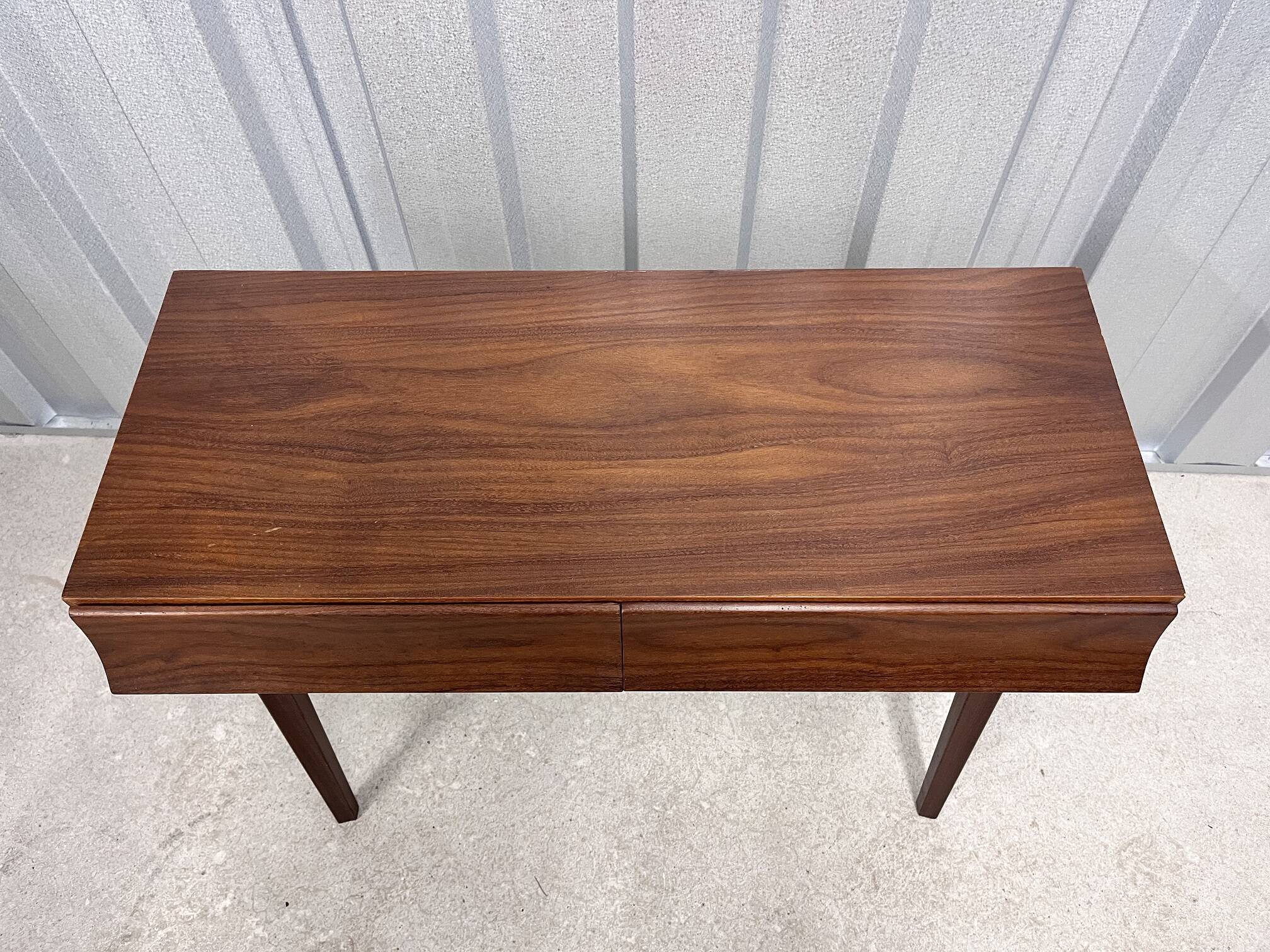 Swedish Console Table with Two Drawers in Dark Teak by G&T, 1960s