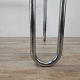 1970s Bauhaus table in chromed tubular steel and glass