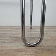 1970s Bauhaus table in chromed tubular steel and glass