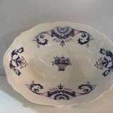 Ravier or small oval dish longchamps ceramics rouennais model