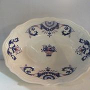 Ravier or small oval dish longchamps ceramics rouennais model