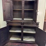 Four-panel buffet from the Louis XIII period in solid walnut.