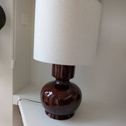Lampe céramique et abat jour crème
